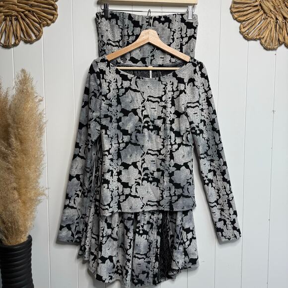 Free People set co-ord top and midi skirt pleated matching set boho XS - Picture 4 of 13